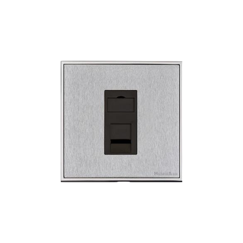 Executive Range Satin Chrome with Polished Chrome Switches & Sockets, EX23 - 1 Gang RJ45 by Heritage Brass By M-Marcus