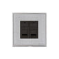 Executive Range Satin Chrome with Polished Chrome Switches & Sockets, EX23 - 2 Gang CAT6 by Heritage Brass By M-Marcus