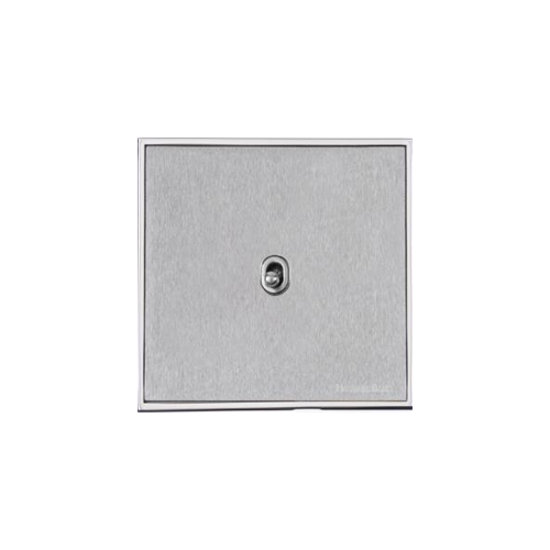 Executive Range Satin Chrome with Polished Chrome Switches & Sockets, EX23 - 1 Gang Stockholm Toggle by Heritage Brass By M-Marcus