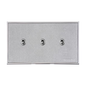 Executive Range Satin Chrome with Polished Chrome Switches & Sockets, EX23 - 3 Gang Stockholm Toggle by Heritage Brass By M-Marcus