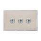Executive Range Satin Nickel with Polished Chrome Switches & Sockets, EX25 - 3 Gang Toggle Switch by Heritage Brass By M-Marcus
