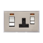 Executive Range Satin Nickel with Polished Chrome Switches & Sockets, EX25 - 45A Cooker Unit + 13A Socket by Heritage Brass By M-Marcus