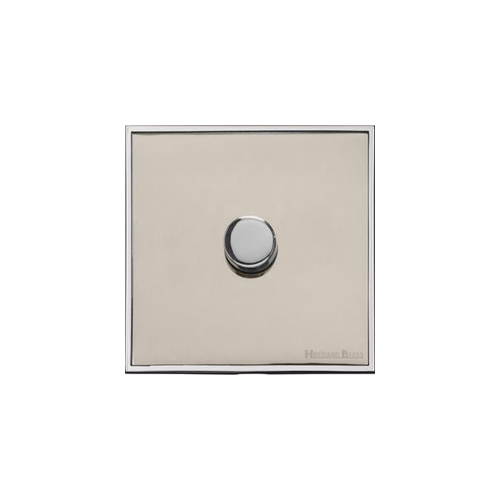 Executive Range Satin Nickel with Polished Chrome Switches & Sockets, EX25 - 1 Gang Dimmer 400 watts (Compatible with halogen/ incandescent bulbs) by Heritage Brass By M-Marcus