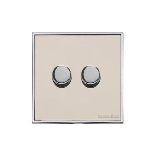 Executive Range Satin Nickel with Polished Chrome Switches & Sockets, EX25 - 2G Multi Location Secondary Dimmer by Heritage Brass By M-Marcus