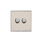 Executive Range Satin Nickel with Polished Chrome Switches & Sockets, EX25 - 2 Gang TED Dimmer (Compatible with LED Lamps) by Heritage Brass By M-Marcus