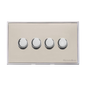 Executive Range Satin Nickel with Polished Chrome Switches & Sockets, EX25 - 4 Gang TED Dimmer (Compatible with LED Lamps) by Heritage Brass By M-Marcus