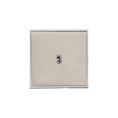 Executive Range Satin Nickel with Polished Chrome Switches & Sockets, EX25 - 1 Gang Intermediate Stockholm Toggle by Heritage Brass By M-Marcus