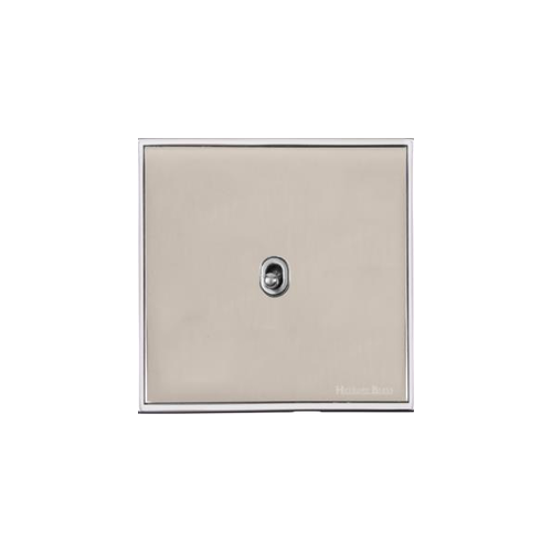 Executive Range Satin Nickel with Polished Chrome Switches & Sockets, EX25 - 1 Gang Intermediate Stockholm Toggle by Heritage Brass By M-Marcus