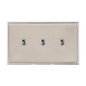 Executive Range Satin Nickel with Polished Chrome Switches & Sockets, EX25 - 3 Gang Stockholm Toggle by Heritage Brass By M-Marcus