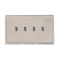 Executive Range Satin Nickel with Polished Chrome Switches & Sockets, EX25 - 4 Gang Stockholm Toggle by Heritage Brass By M-Marcus