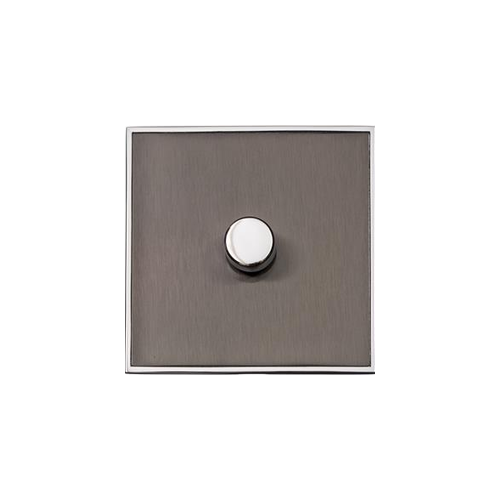Executive Range Satin Black Nickel with Polished Chrome Switches & Sockets, EX26 - 1 Gang Dimmer 250 watts (Compatible with halogen/ incandescent bulbs) by Heritage Brass By M-Marcus