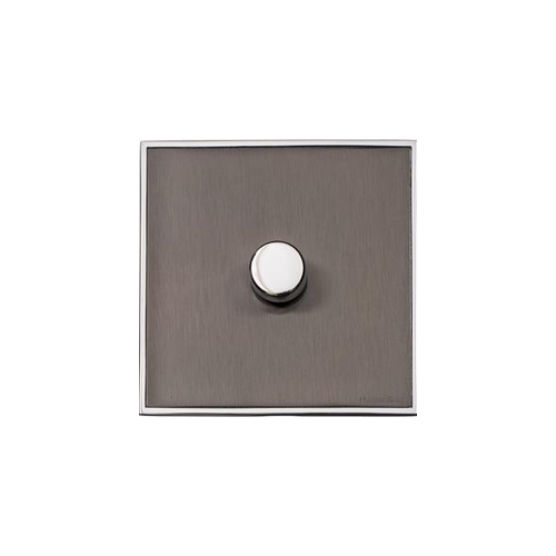 Executive Range Satin Black Nickel with Polished Chrome Switches & Sockets, EX26 - 1 Gang Dimmer 400 watts (Compatible with halogen/ incandescent bulbs) by Heritage Brass By M-Marcus