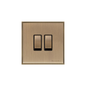 Executive Range Antique Brass Switches & Sockets, EX91 - 2 Gang Rocker Switch by Heritage Brass By M-Marcus
