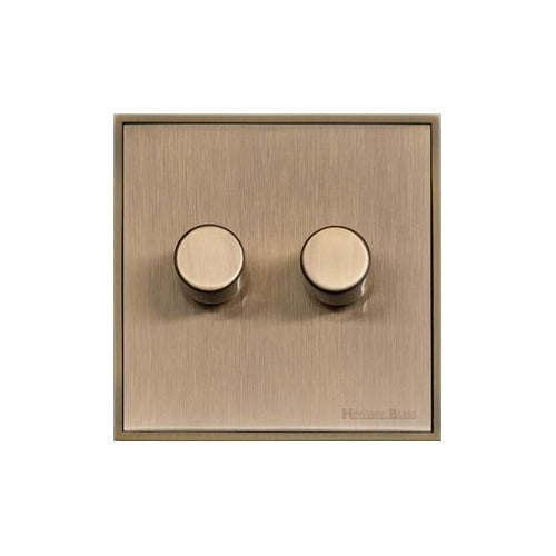 Executive Range Antique Brass Switches & Sockets, EX91 - 2G Multi Location Primary Dimmer by Heritage Brass By M-Marcus