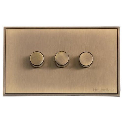 Executive Range Antique Brass Switches & Sockets, EX91 - 3G Multi Location Secondary Dimmer by Heritage Brass By M-Marcus