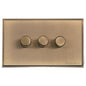 Executive Range Antique Brass Switches & Sockets, EX91 - 3G Multi Location Secondary Dimmer by Heritage Brass By M-Marcus