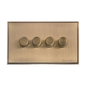 Executive Range Antique Brass Switches & Sockets, EX91 - 4 Gang Dimmer 400 watts(Compatible with halogen/ incandescent bulbs) by Heritage Brass By M-Marcus