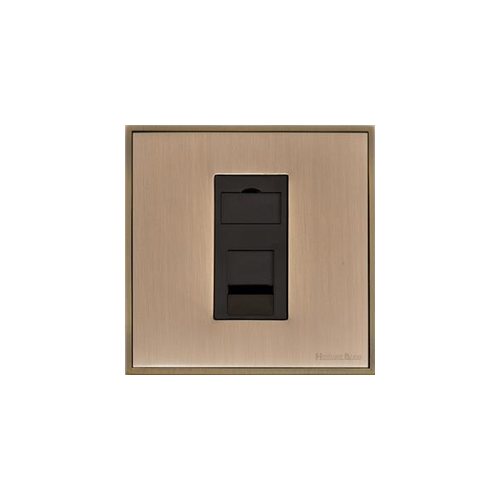 Executive Range Antique Brass Switches & Sockets, EX91 - 1 Gang RJ11 by Heritage Brass By M-Marcus