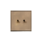 Executive Range Antique Brass Switches & Sockets, EX91 - 2 Gang Stockholm Toggle by Heritage Brass By M-Marcus