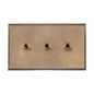 Executive Range Antique Brass Switches & Sockets, EX91 - 3 Gang Stockholm Toggle by Heritage Brass By M-Marcus