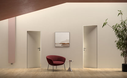 SPECIAL ORDER Ermetika xREVERx Flush Hidden Door System with 613x2103mm White Primed Door - Satin Chrome Latch/Bathroom Accessories - additional image