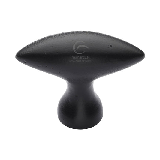 Matt Black Iron Elliptic Cabinet Knob by M Marcus - Heritage Brass
