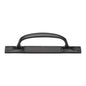 Matt Black Iron Cabinet Pull Handle On Plate by M Marcus - Heritage Brass