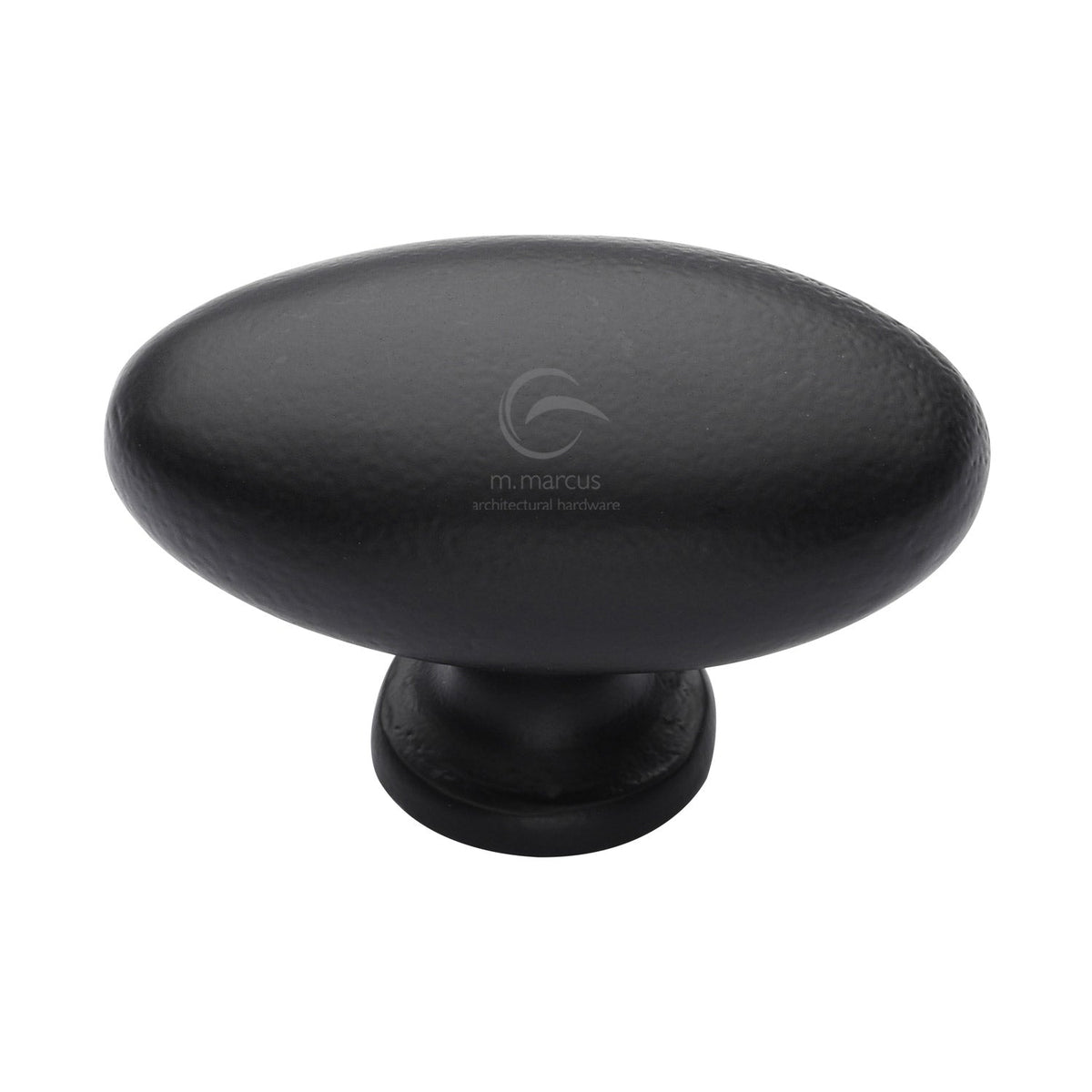 Matt Black Iron Oval Cabinet Knob by M Marcus - Heritage Brass