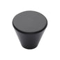 Matt Black Iron Round Cone Cabinet Knob by M Marcus - Heritage Brass