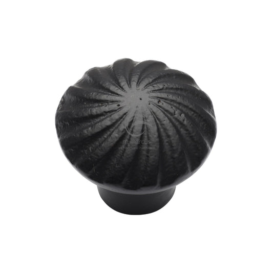 Matt Black Iron Wheel Cabinet Knob by M Marcus - Heritage Brass
