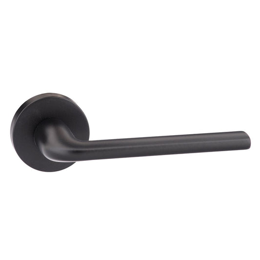 Forme Milly Lever Door Handle on Minimal Round Rose - Matt Black - Default