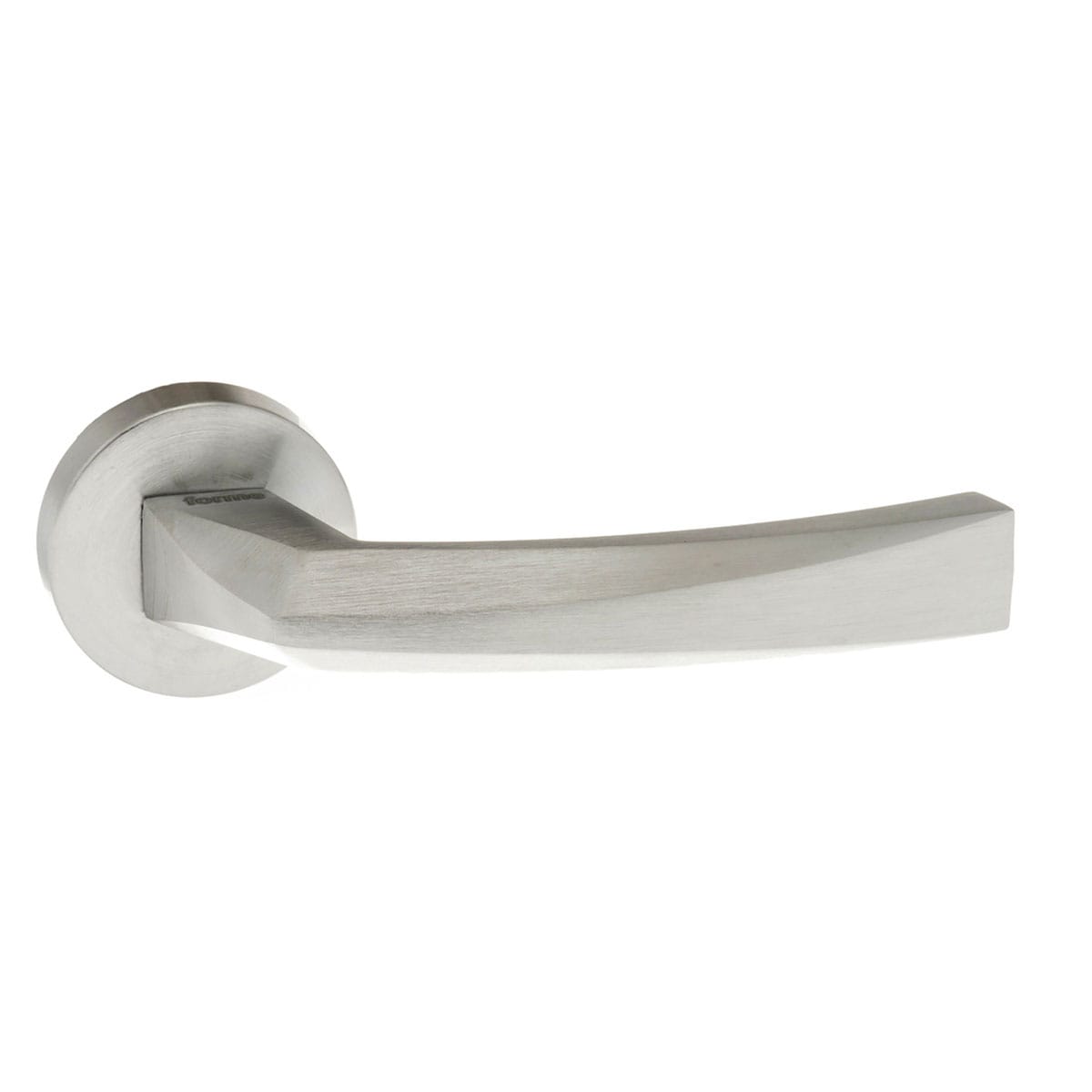 Forme Crystal Lever Door Handle on Minimal Round Rose - Satin Chrome - Default