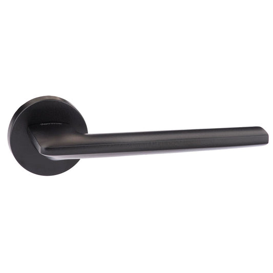 Forme Boston Lever Door Handle on Minimal Round Rose - Matt Black - Default