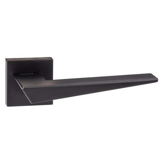 Forme Naxos Lever Door Handle on Minimal Square Rose - Matt Black - Default