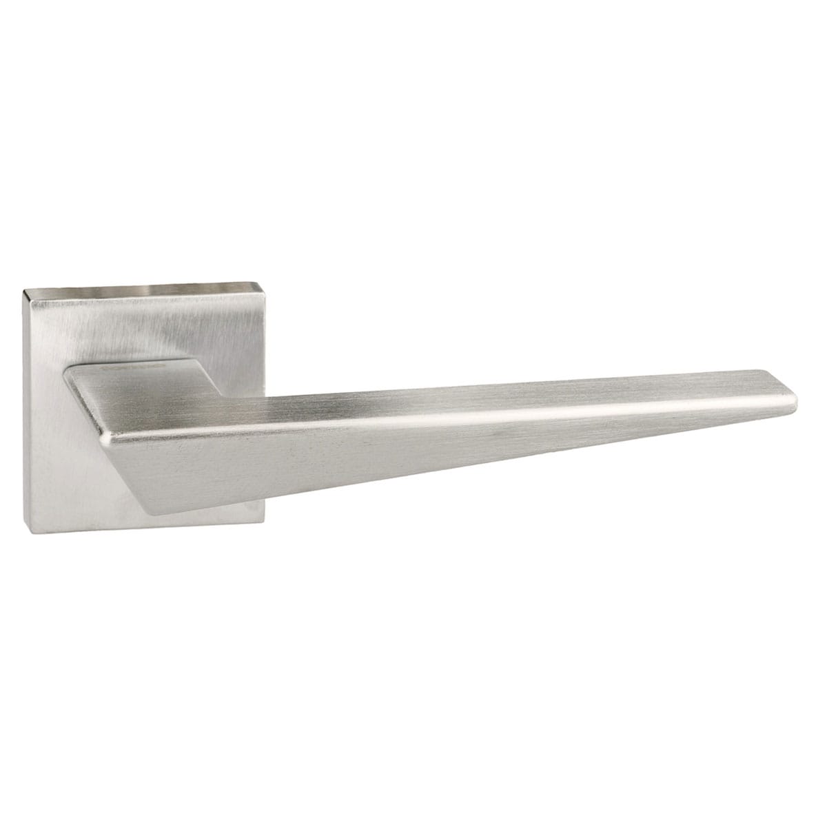 Forme Naxos Lever Door Handle on Minimal Square Rose - Satin Chrome - Default