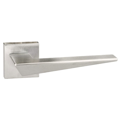 Forme Naxos Lever Door Handle on Minimal Square Rose - Satin Chrome - Default