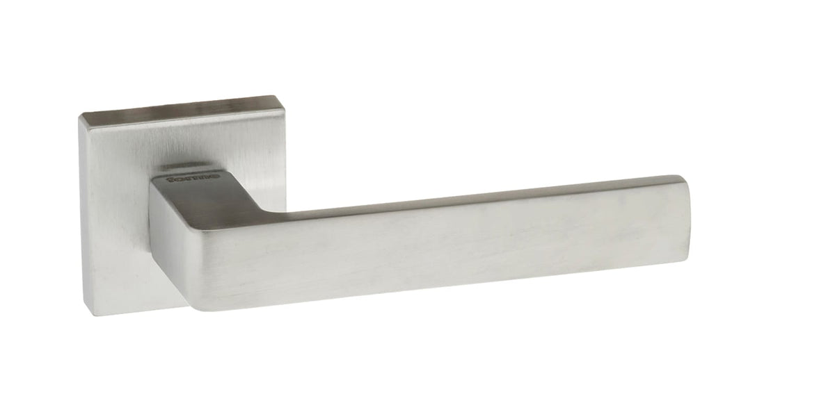 Forme Asti Lever Door Handle on Minimal Square Rose - Satin Chrome - Default