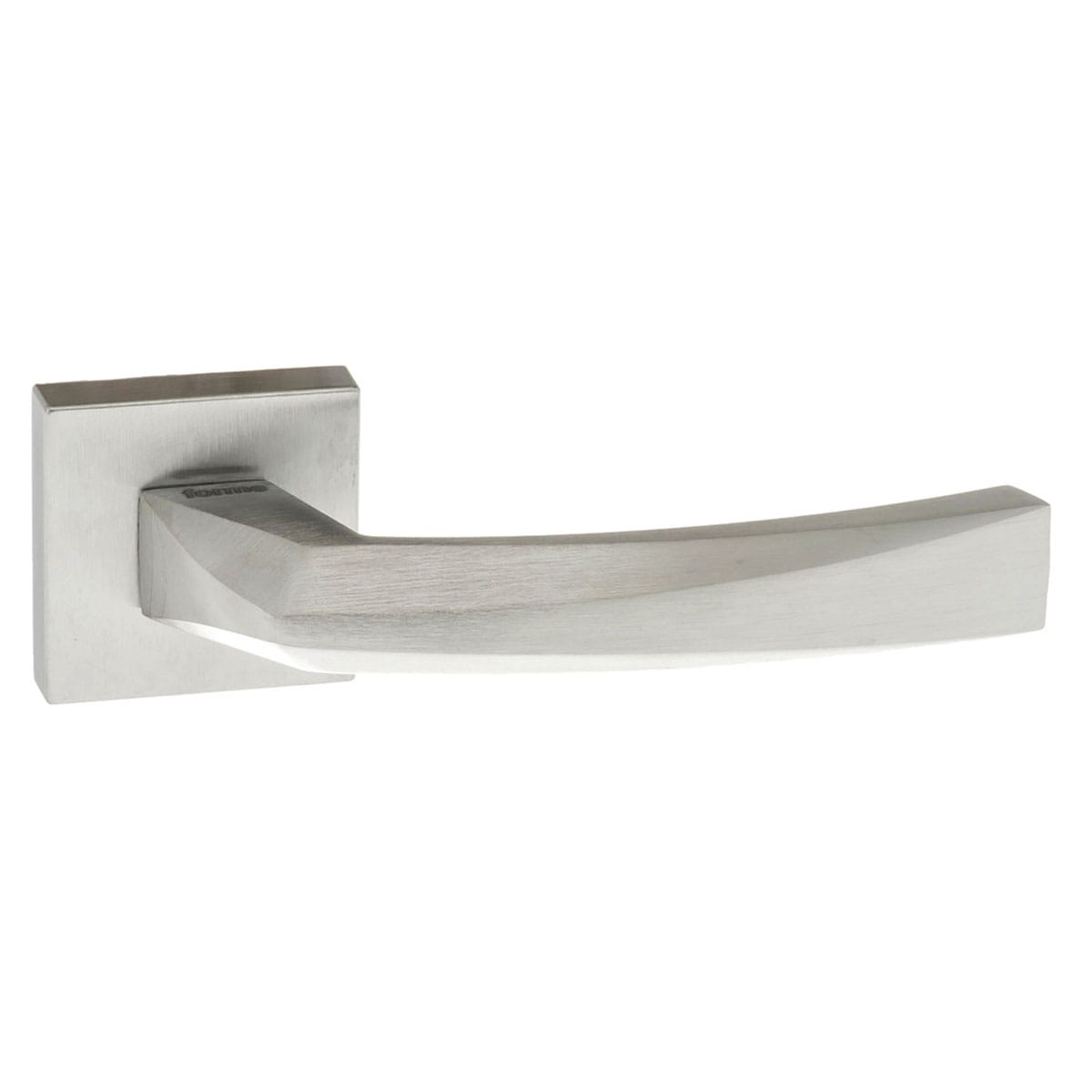 Forme Crystal Lever Door Handle on Minimal Square Rose - Satin Chrome - Default
