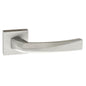 Forme Crystal Lever Door Handle on Minimal Square Rose - Satin Chrome - Default