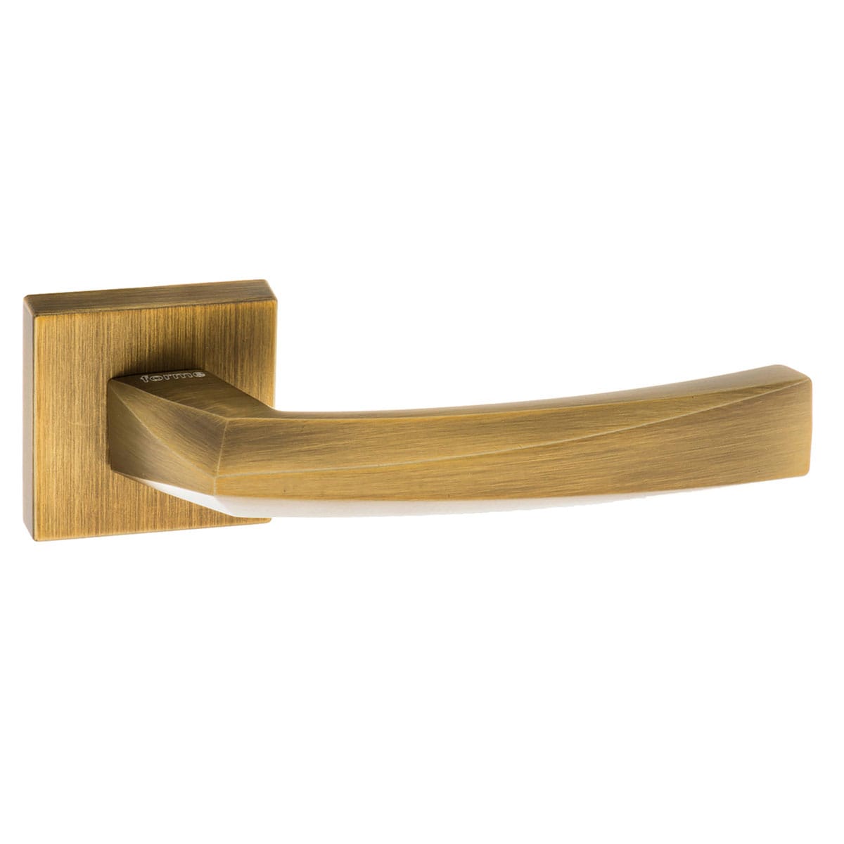 Forme Crystal Lever Door Handle on Minimal Square Rose - Yester Bronze - Default