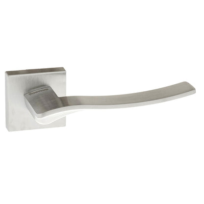 Forme Olimpia Lever Door Handle on Minimal Square Rose - Satin Chrome - Default