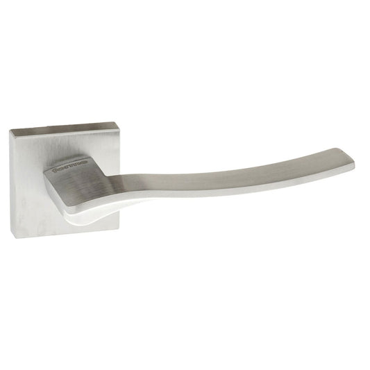 Forme Olimpia Lever Door Handle on Minimal Square Rose - Satin Chrome - Default