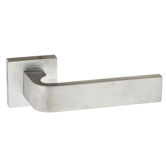 Forme Monza Lever Door Handle on Minimal Square Rose - Satin Chrome - Default