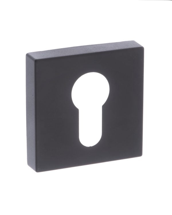 STATUS Euro Escutcheons on S4 Square Rose - Matt Black - Default