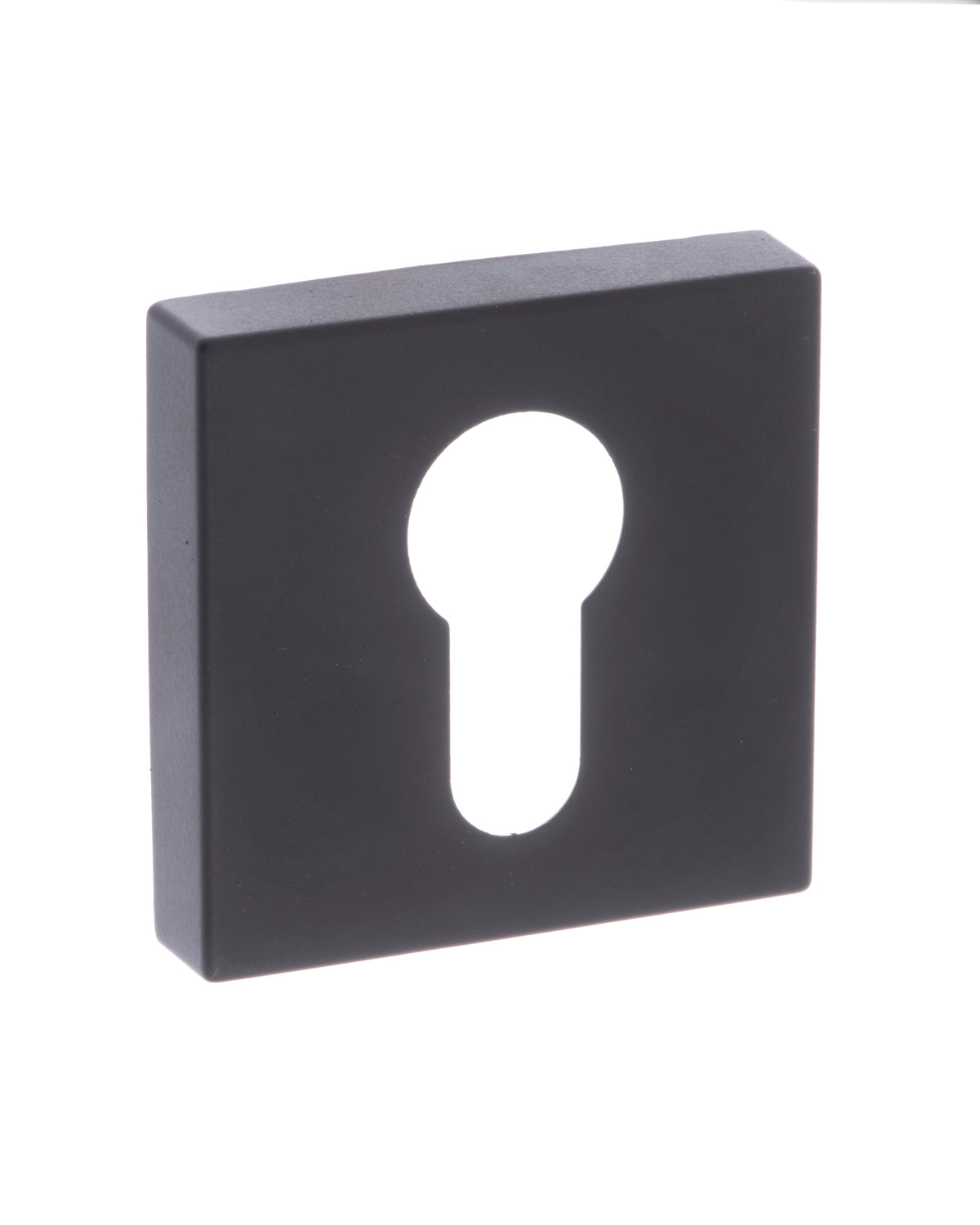 Forme Euro Escutcheons on Minimal Square Rose - Matt Black - Default