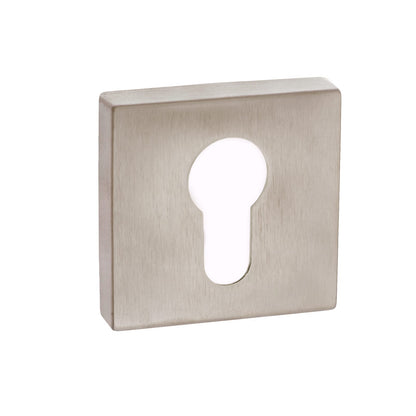Forme Euro Escutcheons on Minimal Square Rose - Satin Nickel - Default