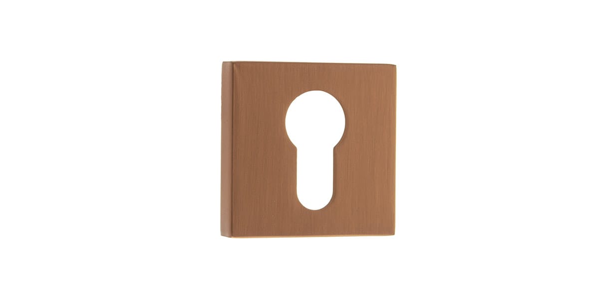 Forme Euro Escutcheons on Minimal Square Rose - Urban Satin Copper - Default