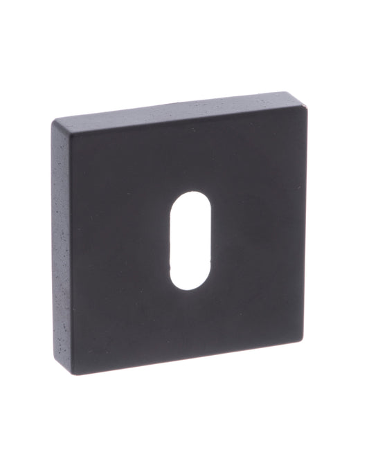 CleanTouch Anti-Bac Key Escutcheons on Minimal Square Rose - Matt Black - Default