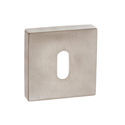 Forme Key Escutcheons on Minimal Square Rose - Satin Nickel - Default