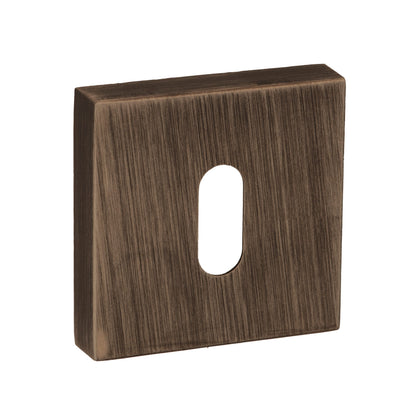 Forme Key Escutcheons on Minimal Square Rose - Urban Bronze - Default